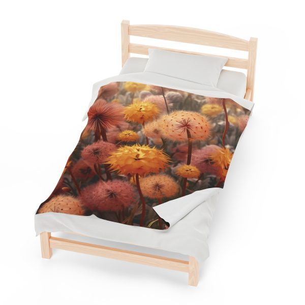 Autumn Dandelion Dream - Velveteen Plush Blanket - Image 5