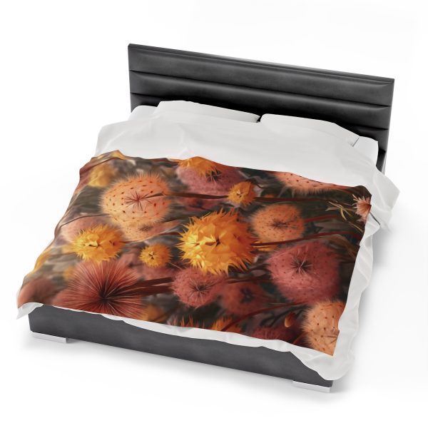 Autumn Dandelion Dream - Velveteen Plush Blanket