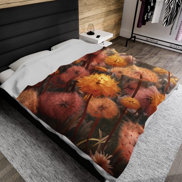 Autumn Dandelion Dream - Velveteen Plush Blanket - Image 21