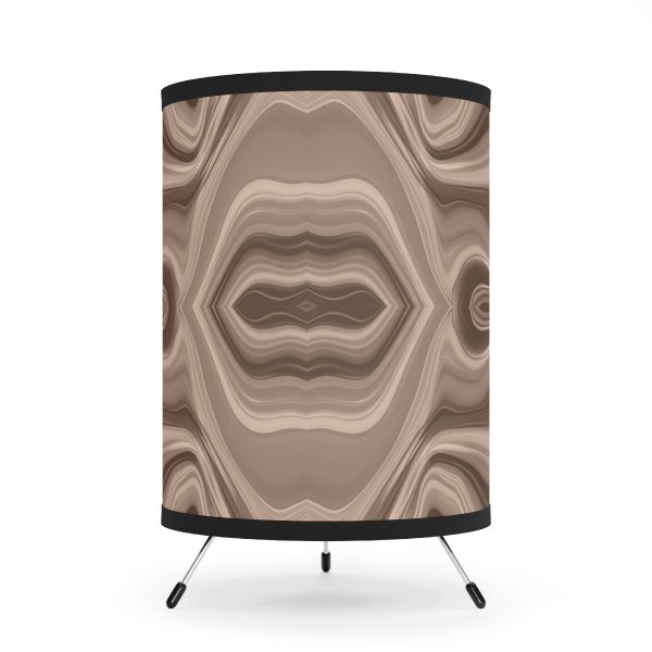 Lipnotic Kaleidoscope Background In Almondine 03 - Tripod Lamp with High-Res Printed Shade, USCA plug