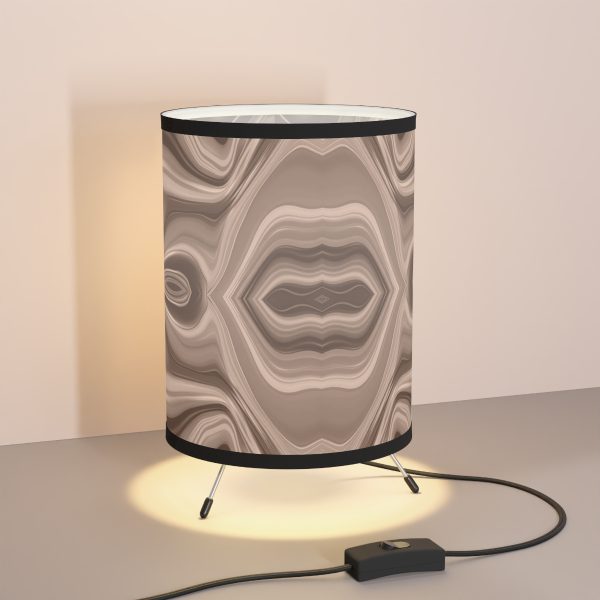 Lipnotic Kaleidoscope Background In Almondine 03 - Tripod Lamp with High-Res Printed Shade, USCA plug - Image 5