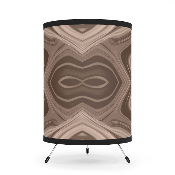 Lipnotic Kaleidoscope Background In Almondine 04 - Tripod Lamp with High-Res Printed Shade, USCA plug