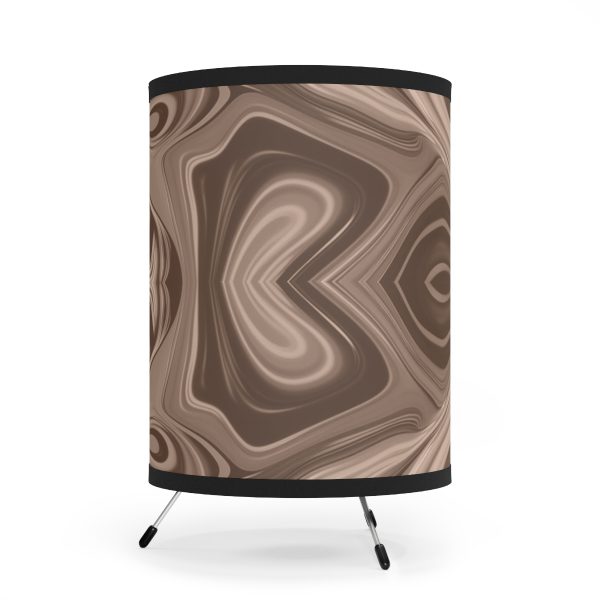 Lipnotic Kaleidoscope Background In Almondine 04 - Tripod Lamp with High-Res Printed Shade, USCA plug - Image 2