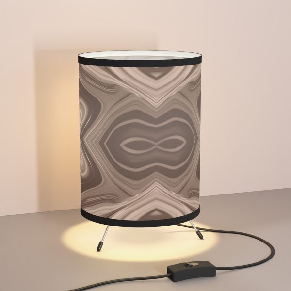 Lipnotic Kaleidoscope Background In Almondine 04 - Tripod Lamp with High-Res Printed Shade, USCA plug - Image 5