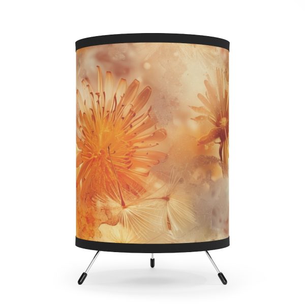 Dandelion Amber Inclusion Print - Tripod Lamp with High-Res Printed Shade, USCA plug