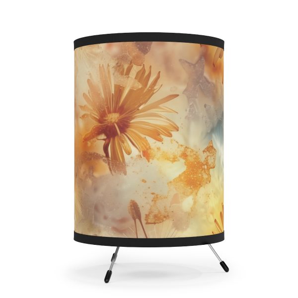 Dandelion Amber Inclusion Print - Tripod Lamp with High-Res Printed Shade, USCA plug - Image 4