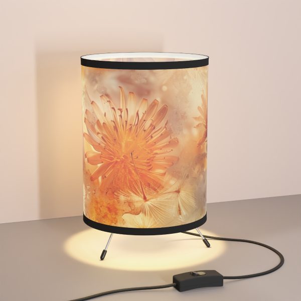 Dandelion Amber Inclusion Print - Tripod Lamp with High-Res Printed Shade, USCA plug - Image 5