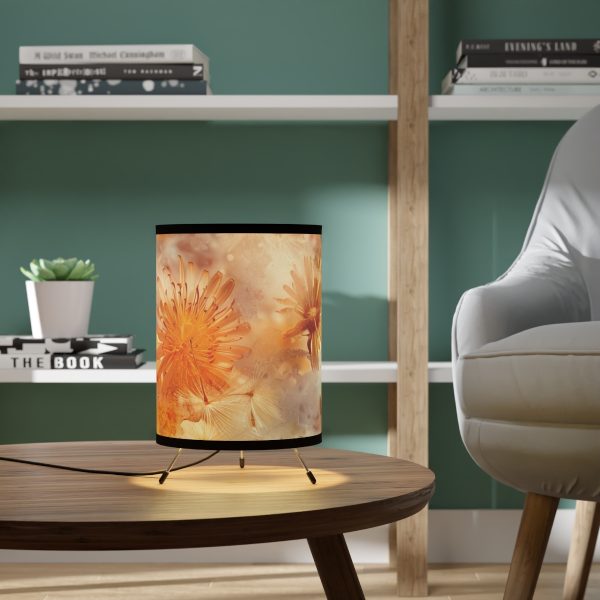 Dandelion Amber Inclusion Print - Tripod Lamp with High-Res Printed Shade, USCA plug - Image 6