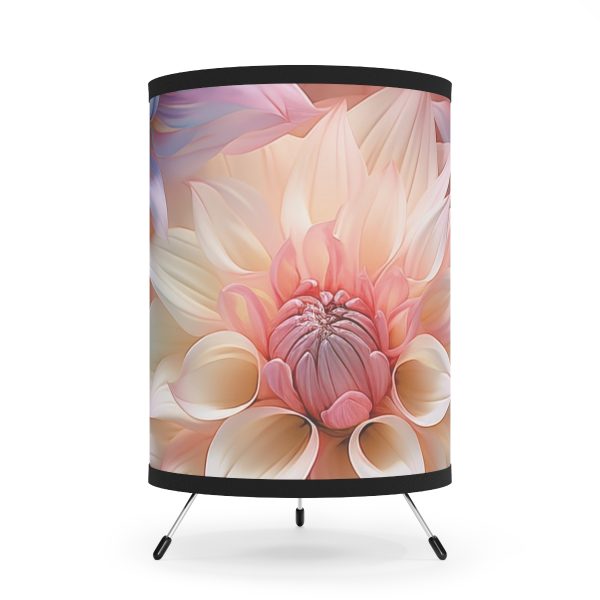 Pastel Fantasy Baroque Floral 01 - Tripod Lamp with High-Res Printed Shade, USCA plug