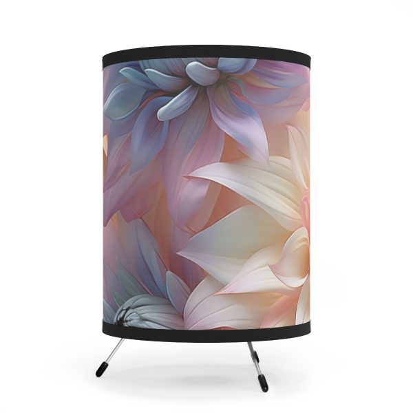 Pastel Fantasy Baroque Floral 01 - Tripod Lamp with High-Res Printed Shade, USCA plug - Image 2