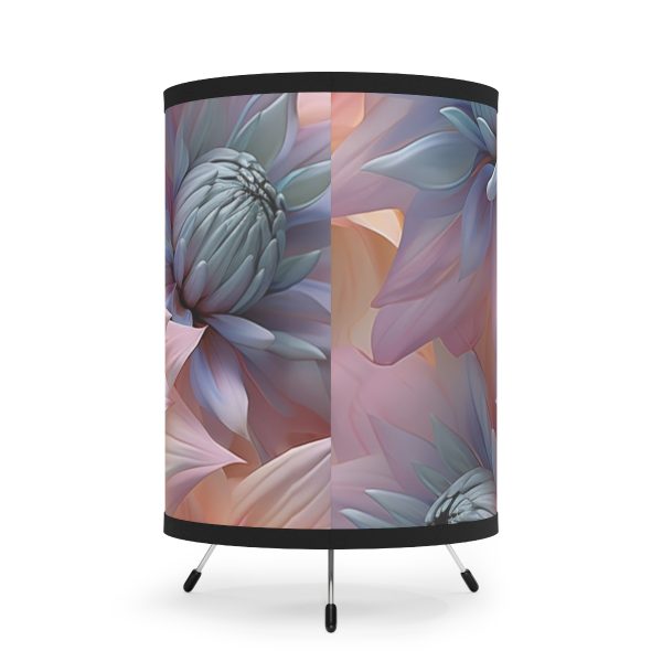 Pastel Fantasy Baroque Floral 01 - Tripod Lamp with High-Res Printed Shade, USCA plug - Image 3