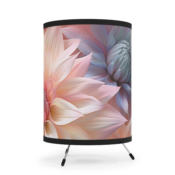 Pastel Fantasy Baroque Floral 01 - Tripod Lamp with High-Res Printed Shade, USCA plug - Image 4