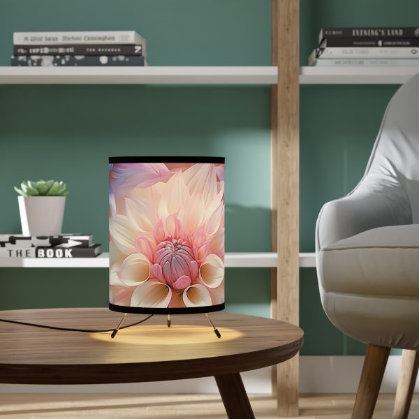 Pastel Fantasy Baroque Floral 01 - Tripod Lamp with High-Res Printed Shade, USCA plug - Image 6