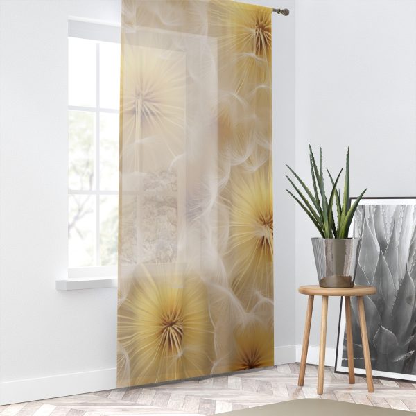 Dandelion Down Motif - Left Side Sheer Window Curtain (1 Piece) - Image 2