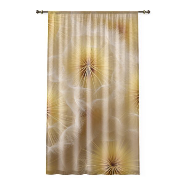 Dandelion Down Motif - Right Side Sheer Window Curtain (1 Piece)