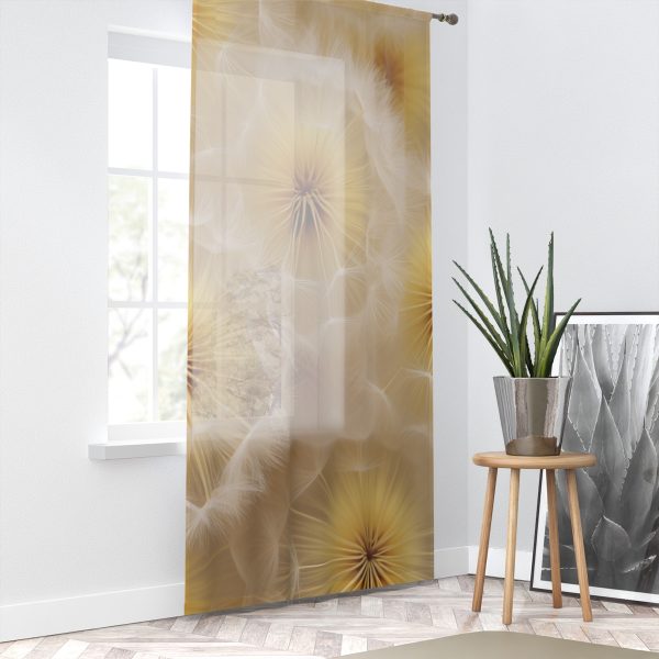 Dandelion Down Motif - Right Side Sheer Window Curtain (1 Piece) - Image 2