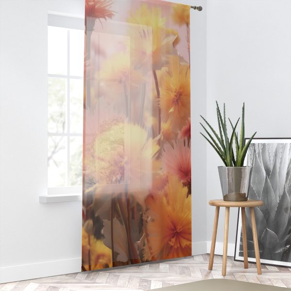 Fuzzy Dandelion Fantasy - Single Panel Sheer Window Curtain (1 Piece) - Image 2