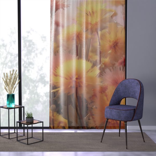 Fuzzy Dandelion Fantasy - Single Panel Sheer Window Curtain (1 Piece) - Image 3