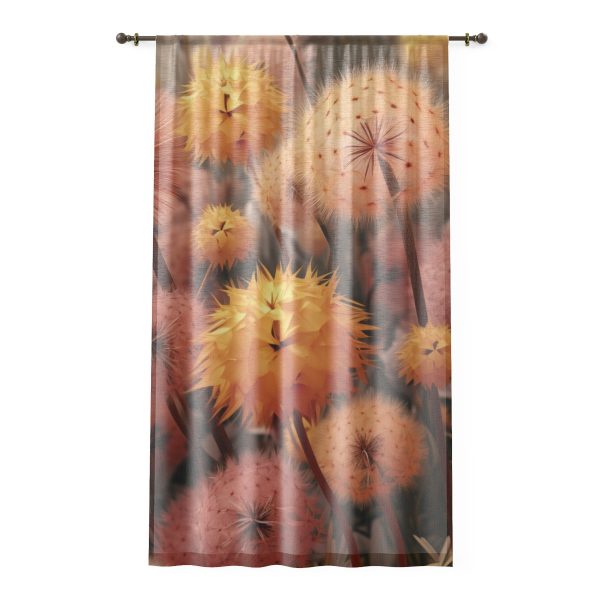 Autumn Dandelion Dream - Single Panel Sheer Window Curtain (1 Piece)