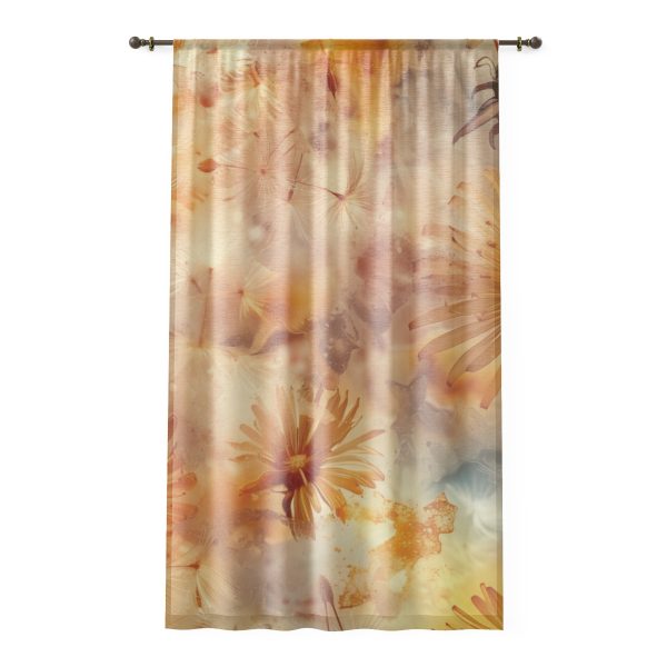 Dandelion Amber Inclusion Print - Right Side Sheer Window Curtain (1 Piece)