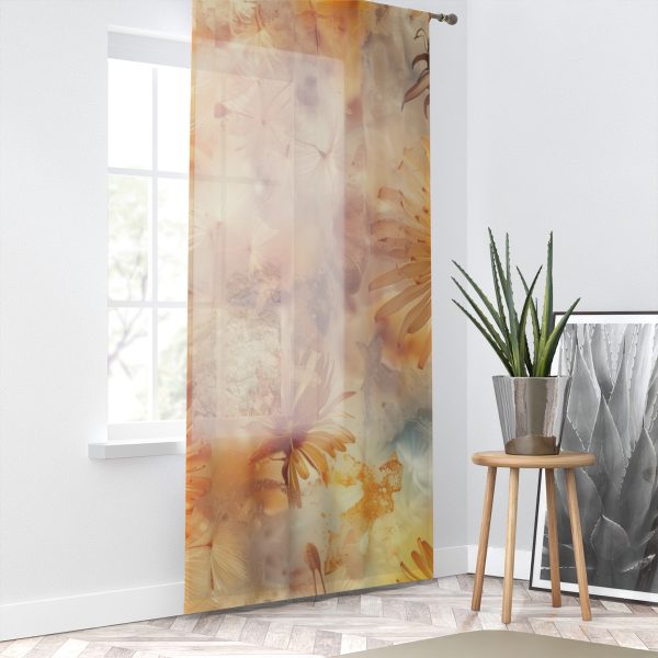 Dandelion Amber Inclusion Print - Right Side Sheer Window Curtain (1 Piece) - Image 2