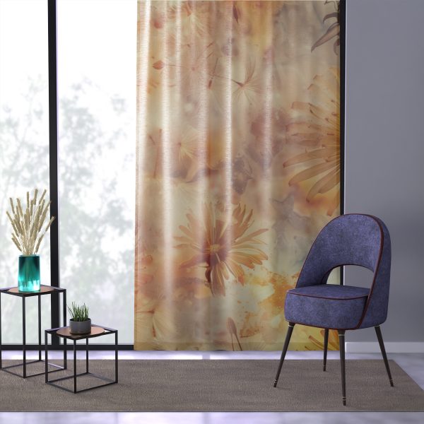 Dandelion Amber Inclusion Print - Right Side Sheer Window Curtain (1 Piece) - Image 3