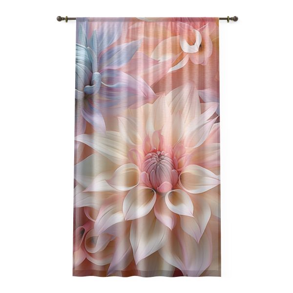 Pastel Fantasy Baroque Floral 01 - Single Panel Sheer Window Curtain (1 Piece)