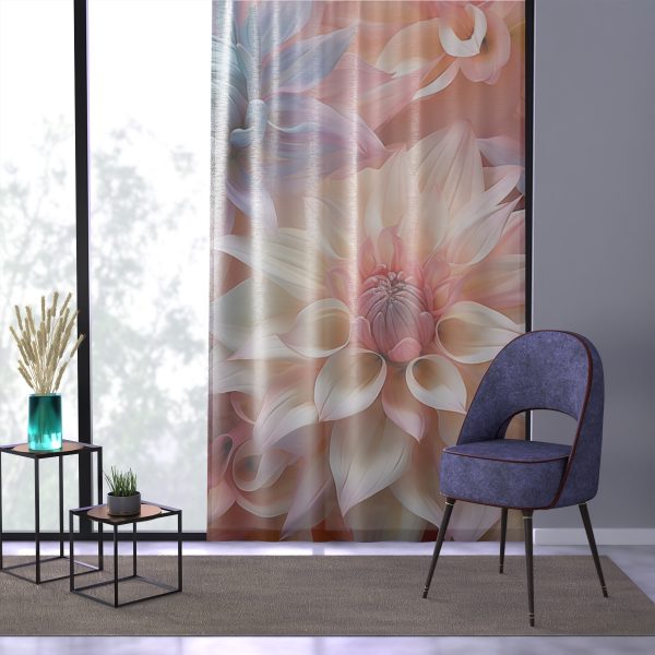 Pastel Fantasy Baroque Floral 01 - Single Panel Sheer Window Curtain (1 Piece) - Image 3