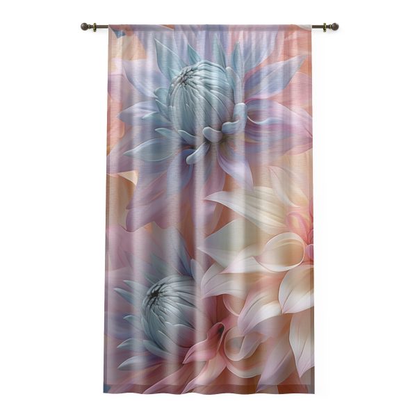 Pastel Fantasy Baroque Floral 01 - Left Side Sheer Window Curtain (1 Piece)