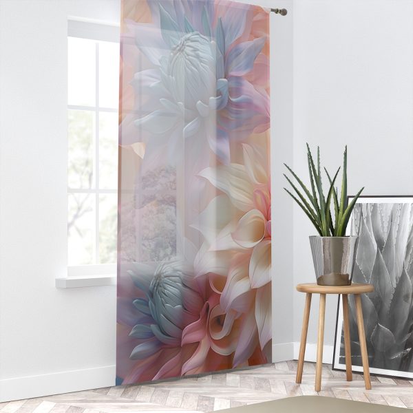 Pastel Fantasy Baroque Floral 01 - Left Side Sheer Window Curtain (1 Piece) - Image 2