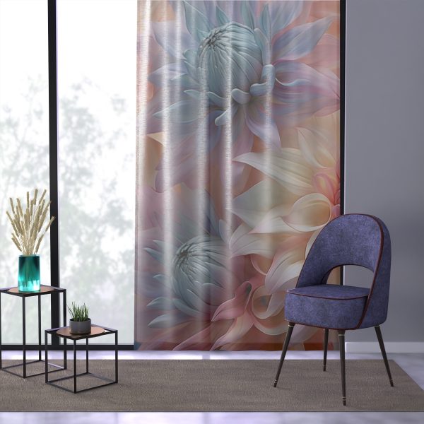 Pastel Fantasy Baroque Floral 01 - Left Side Sheer Window Curtain (1 Piece) - Image 3