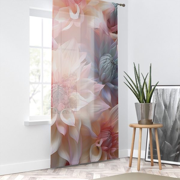 Pastel Fantasy Baroque Floral 01 - Right Side Sheer Window Curtain (1 Piece) - Image 2