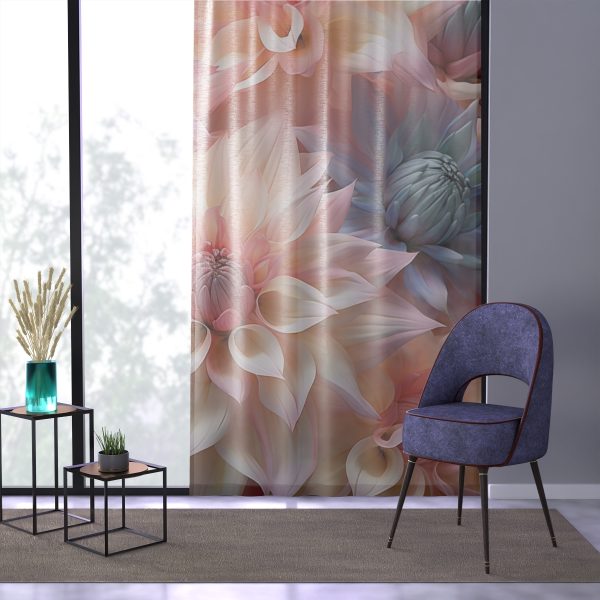 Pastel Fantasy Baroque Floral 01 - Right Side Sheer Window Curtain (1 Piece) - Image 3