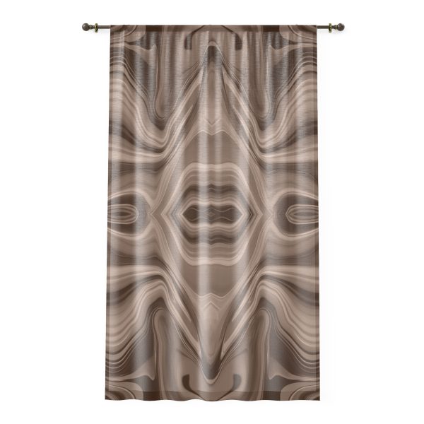 Lipnotic Kaleidoscope Background In Almondine 03 -  Single Panel Sheer Window Curtain (1 Piece)