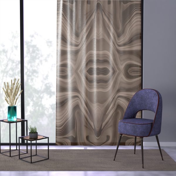 Lipnotic Kaleidoscope Background In Almondine 03 -  Single Panel Sheer Window Curtain (1 Piece) - Image 3