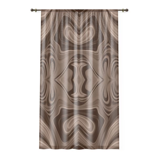 Lipnotic Kaleidoscope Background In Almondine 02 -  Single Panel Sheer Window Curtain (1 Piece)