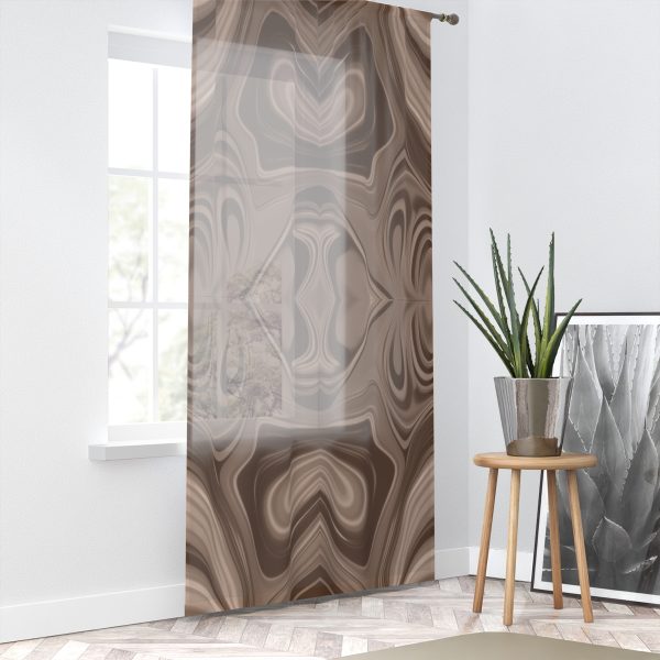 Lipnotic Kaleidoscope Background In Almondine 02 -  Single Panel Sheer Window Curtain (1 Piece) - Image 2