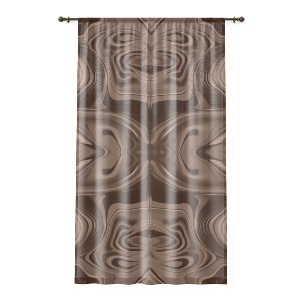 Lipnotic Kaleidoscope Background In Almondine 01 -  Single Panel Sheer Window Curtain (1 Piece)