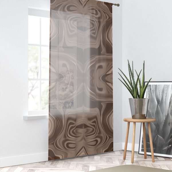 Lipnotic Kaleidoscope Background In Almondine 01 -  Single Panel Sheer Window Curtain (1 Piece) - Image 2