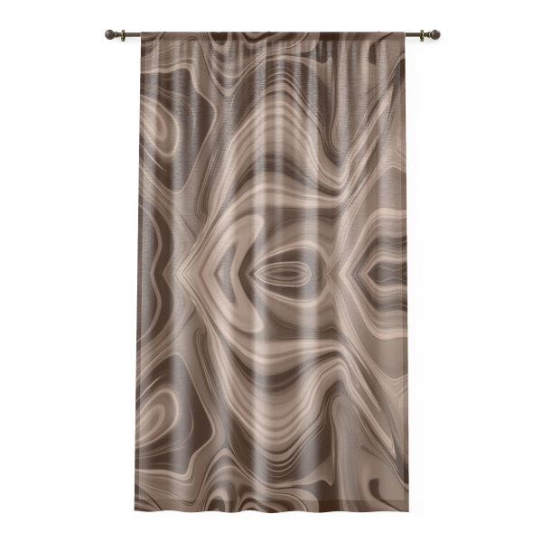 Lipnotic Kaleidoscope Background In Almondine 03 - Left Side Sheer Window Curtain (1 Piece)