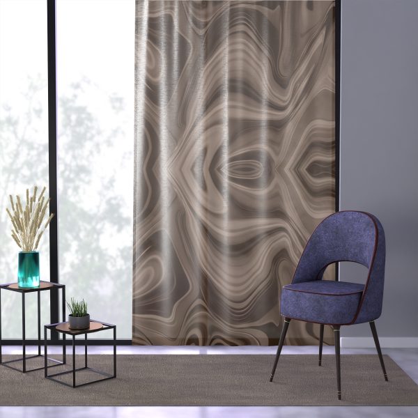 Lipnotic Kaleidoscope Background In Almondine 03 - Left Side Sheer Window Curtain (1 Piece) - Image 3