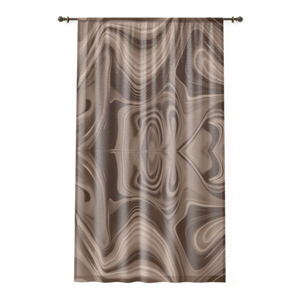 Lipnotic Kaleidoscope Background In Almondine 02 - Left Side Sheer Window Curtain (1 Piece)