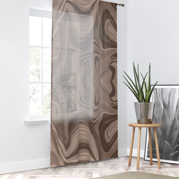 Lipnotic Kaleidoscope Background In Almondine 02 - Left Side Sheer Window Curtain (1 Piece) - Image 2