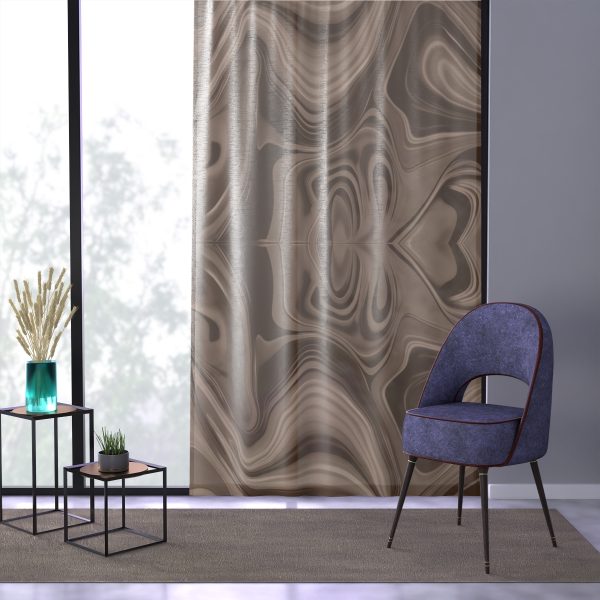 Lipnotic Kaleidoscope Background In Almondine 02 - Left Side Sheer Window Curtain (1 Piece) - Image 3