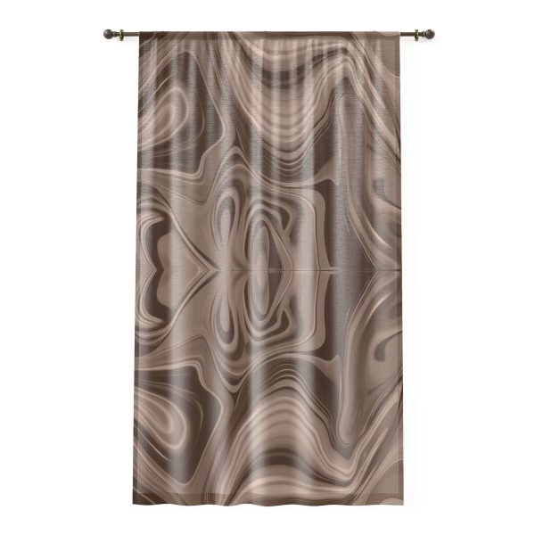 Lipnotic Kaleidoscope Background In Almondine 02 - Right Side Sheer Window Curtain (1 Piece)