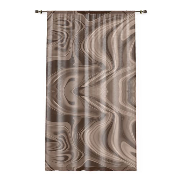 Lipnotic Kaleidoscope Background In Almondine 01- Right Side Sheer Window Curtain (1 Piece)