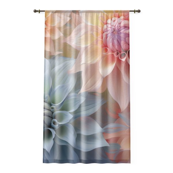 Pastel Fantasy Baroque Floral 02 - Single Panel Sheer Window Curtain (1 Piece)