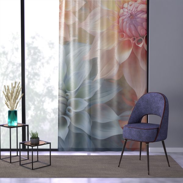 Pastel Fantasy Baroque Floral 02 - Single Panel Sheer Window Curtain (1 Piece) - Image 3