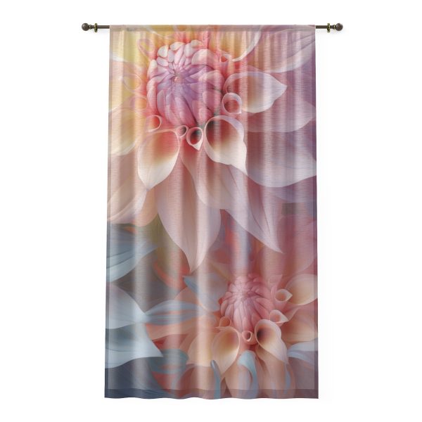 Pastel Fantasy Baroque Floral 02 - Right Side Sheer Window Curtain (1 Piece)