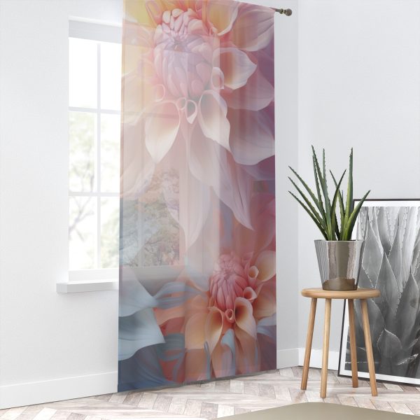 Pastel Fantasy Baroque Floral 02 - Right Side Sheer Window Curtain (1 Piece) - Image 2